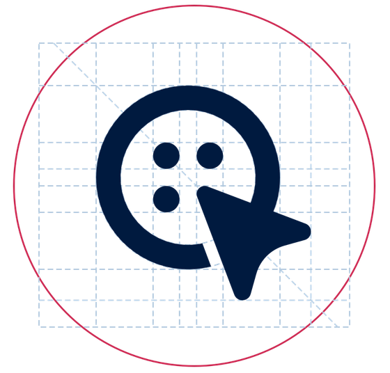 TechTailors' button mark, drawn on its construction grid
